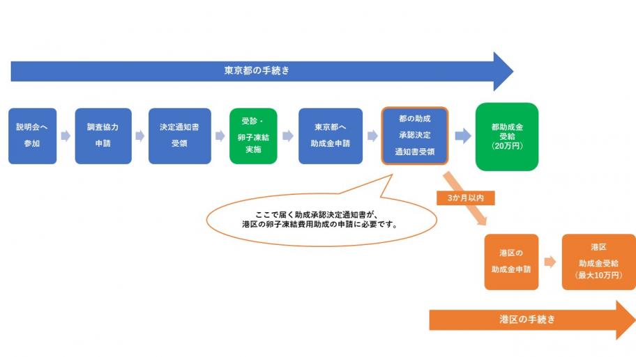 卵子凍結費用助成の流れ