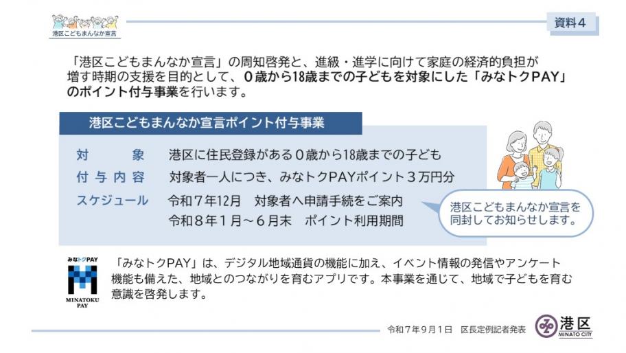 【表紙】港区こどもまんなか宣言ポイント付与事業