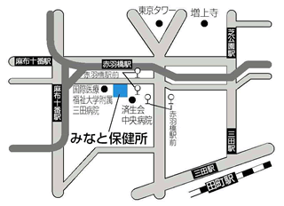 みなと保健所の案内図
