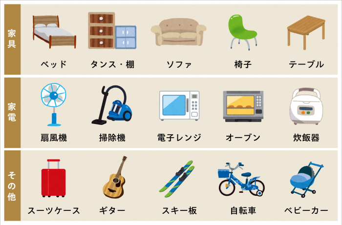 粗大ごみの例