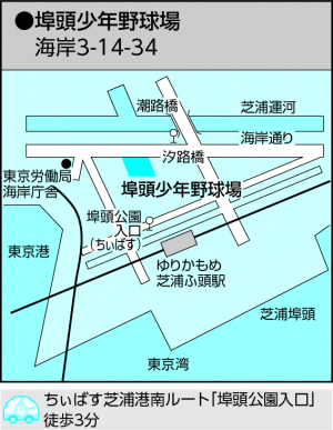 埠頭少年野球場の地図