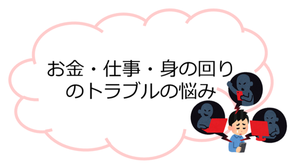 お金・仕事・身の回りのトラブルの悩み