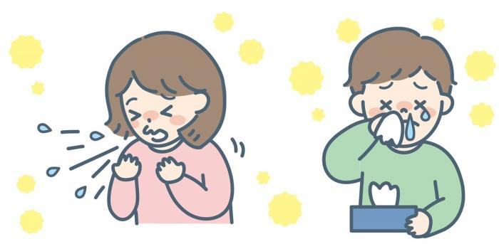 花粉症の症状が出ている画像