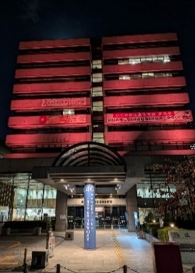 区役所のライトアップ