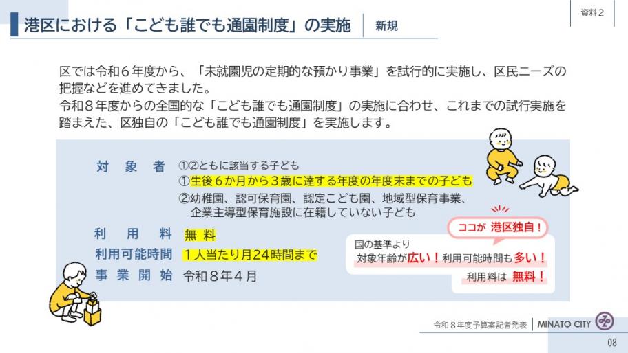 【資料2】港区における「こども誰でも通園制度」の実施