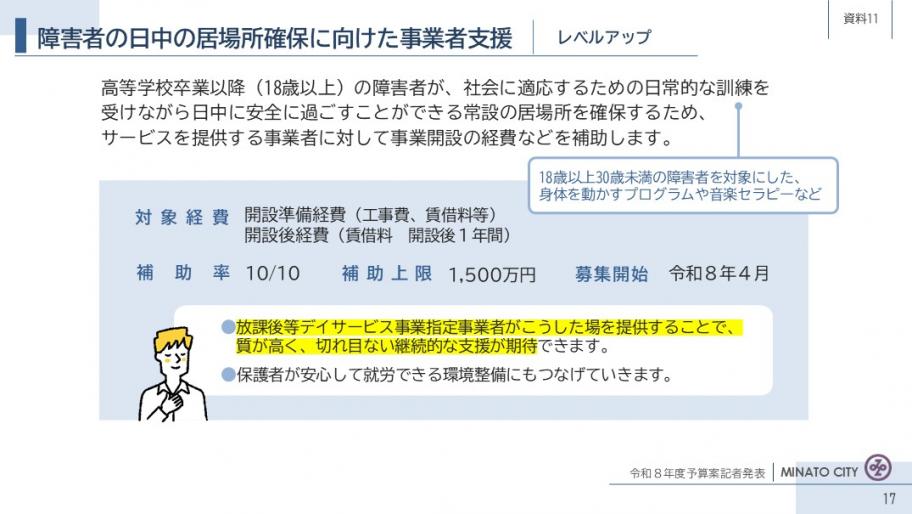 【資料11】障害者の日中の居場所確保に向けた事業者支援