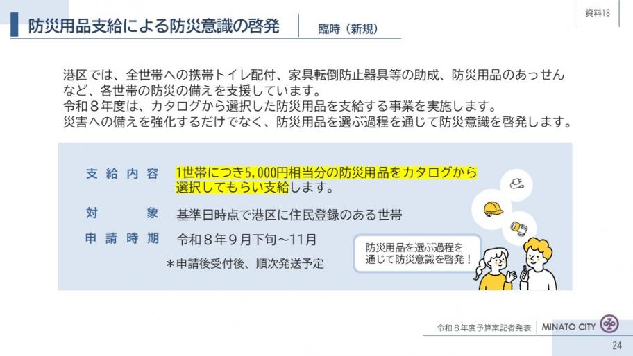 【資料18】防災用品支給による防災意識の啓発