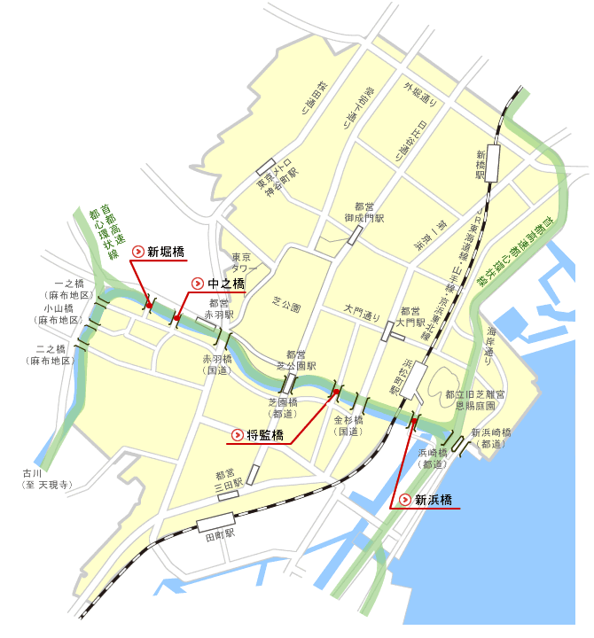 芝地区道路橋地図