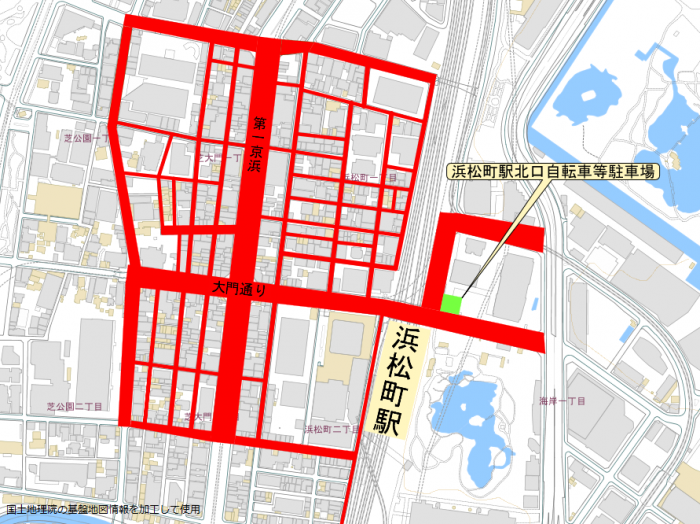 浜松町駅放置禁止区域