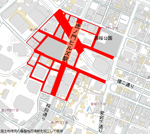 虎ノ門ヒルズ駅放置禁止区域
