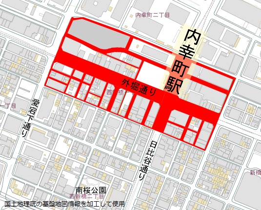 内幸町駅放置禁止区域