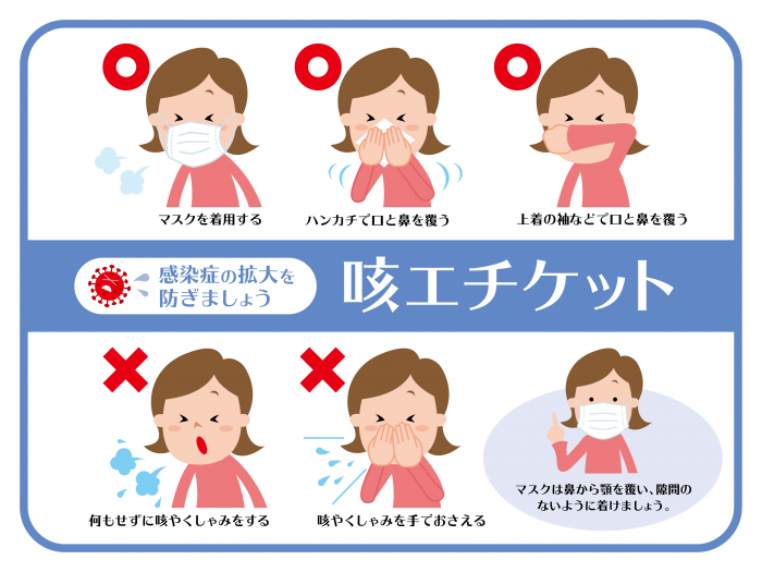 感染の拡大を防ぎましょう咳エチケット