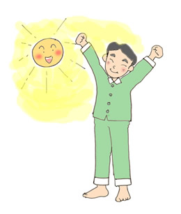 画像：日光にあたる