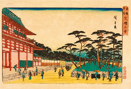 歌川広重　初代「東都名所　芝増上寺」　天保元～13（1830-42）年頃（港郷土資料館蔵）