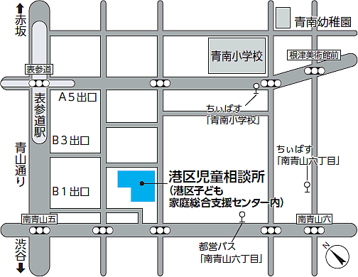 港区児童相談所の案内図