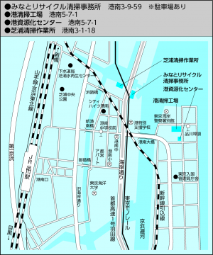 港資源化センターの地図