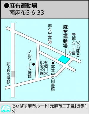 麻布運動場の地図