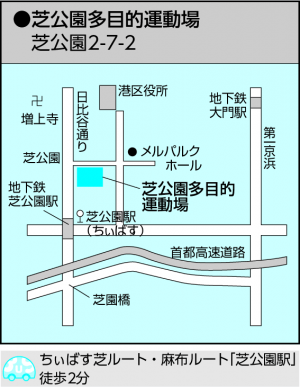 芝公園多目的運動場の地図